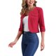 thumbnail image 4 of INSPIRE CHIC Chaquetas de Jean de Mezclilla Recortadas sin Cuello de Manga 3/4 para Mujer Burdeos L, 4 of 6
