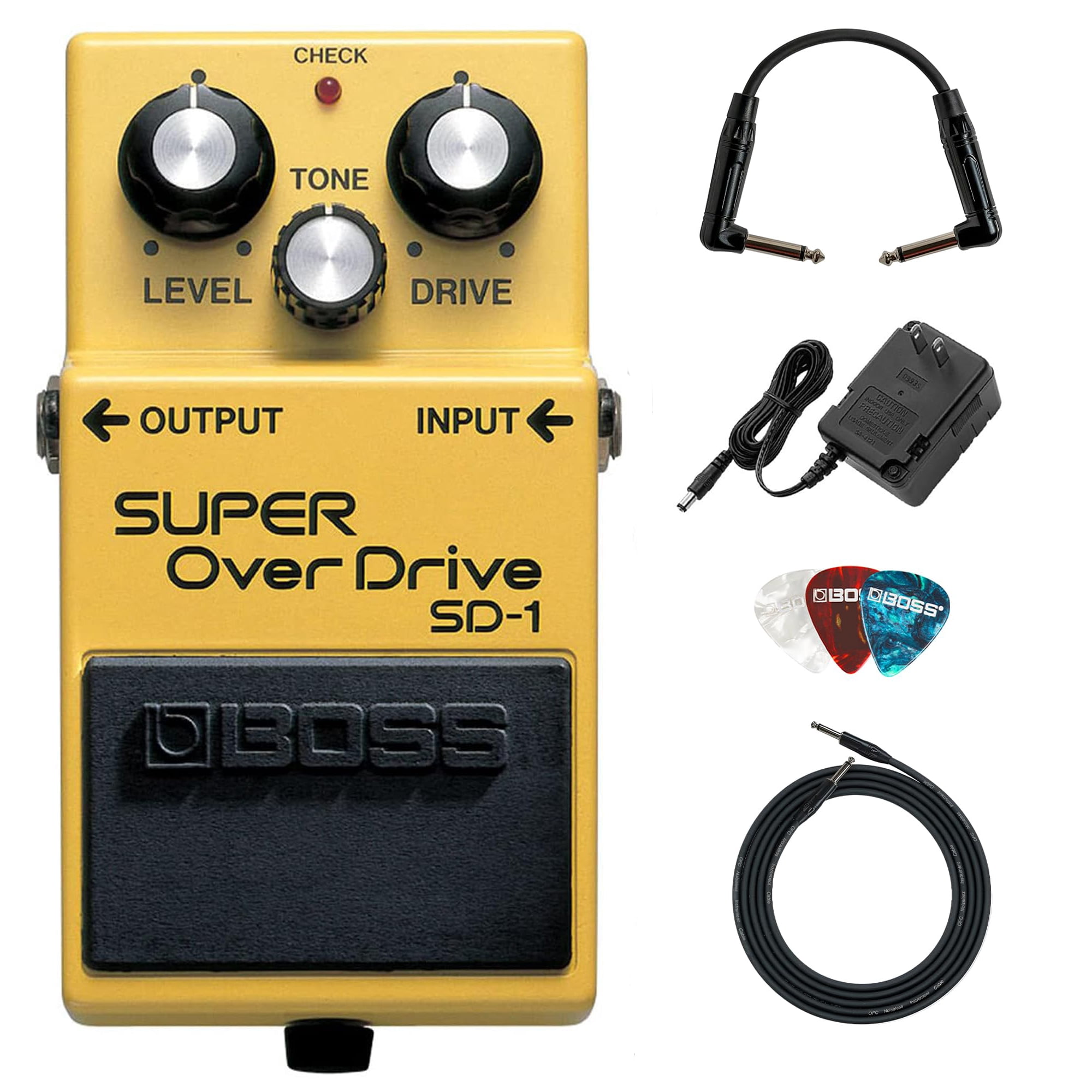 Pedal Super Overdrive Boss Sd-1 Con Fuente De Alimentación Y Cables