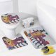 thumbnail image 4 of Las pasas de California-theme 4-Piece Shower Curtain Set with Rugs, Waterproof Bathroom Decor Set Includes Bath Mat, U-Shaped Rug, Toilet Lid Cover and Curtain with Hooks, 4 of 6