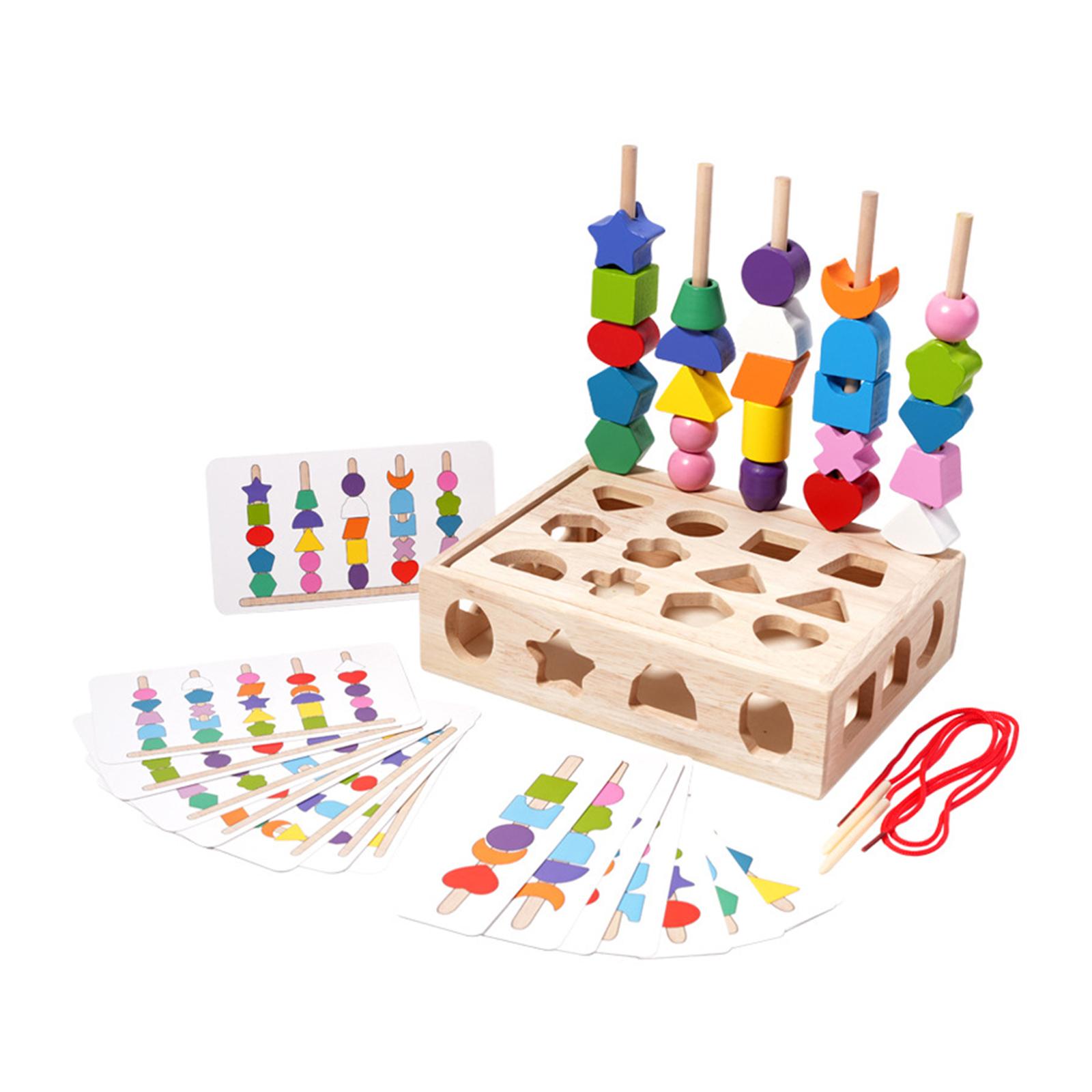 Bothyi - Juego De Juguetes De Secuenciación De Cuentas De Madera Montessori Para Niños, Niñas, Regalo De Cumpleaños