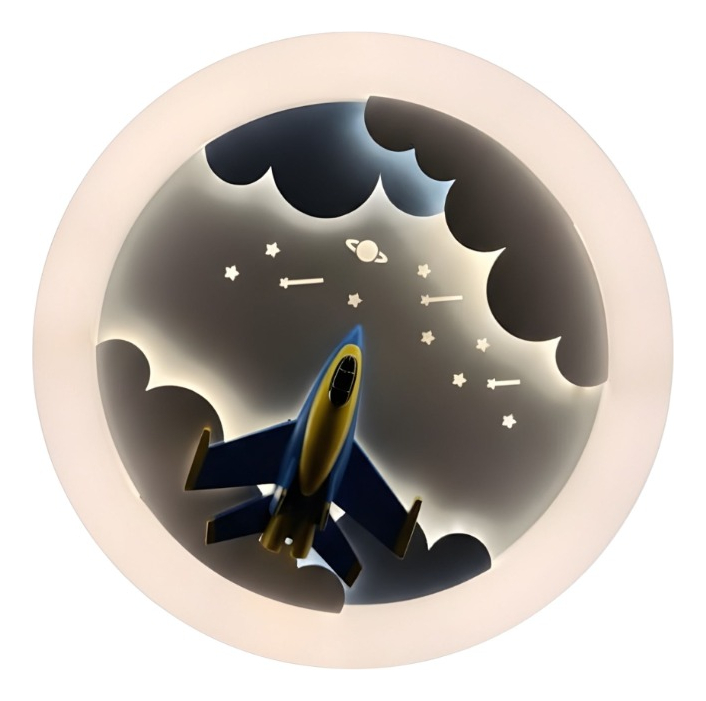 Genérico - Lámpara Techo Plafón Led Temática Espacial Avión Jhn