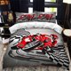 thumbnail image 1 of 3D Print Motorcycle Rider Bedding Set,Duvet Cover Comforter Bed Set Quilt Cover Pillowcase,King Queen Twin Size Boys Girls Adult, 1 of 5