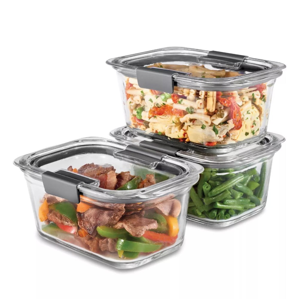 Set De 3 Contenedores Herméticos Rubbermaid Brilliance 1x473, 2x757 Ml