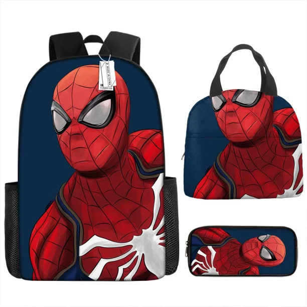3pcs/set Disney Children 3d Cute Spider Man Design Backpack Stitch Boys Primary School Bag Kids Kindergarten Backpack Mochila