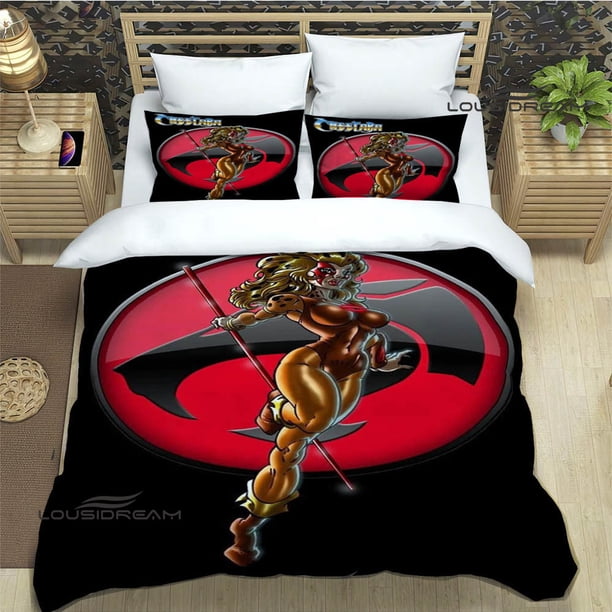v2230 Bed Sheets Thundercats anime printed Bedding Sets exquisite bed supplies set duvet cover bed comforter set bedding set luxury birthday gift 3-Piece Bedding Set (1 Duvet Cover + 2 Pillow Shams) B