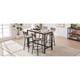thumbnail image 3 of Bar Table Set with 4 Bar stools PU Soft seat with backrest, Grey, 47.24'' L x 23.62'' W x 35.43'' H, 3 of 3