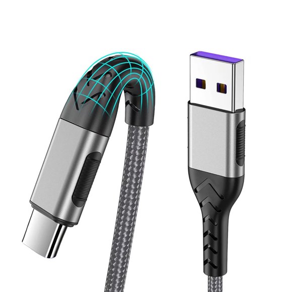 Cable USB Durcord 5 m Carga Rápida Tipo C Plata