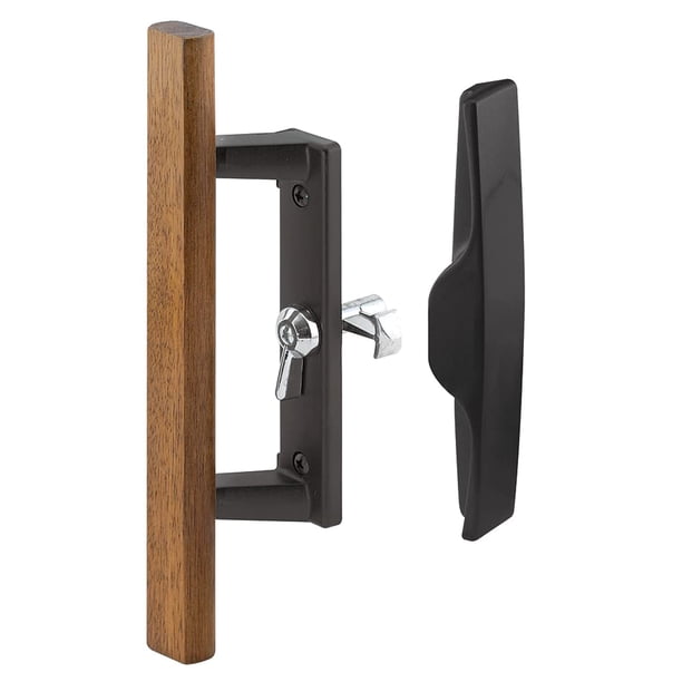 Conjunto de Manija para Puerta Corredera de Vidrio PRIME-LINE C 1259 10 cm Madera Negra