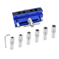 Ioensy - Plantilla De Guía De Taladro Para Carpintería, Abridor De Agujeros Portátil Para Carpintería, Plantilla De Agujero De Bolsillo Métrica