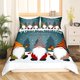 thumbnail image 1 of Xmas Bedding Sets Scandinavian Christmas Santa Gnomes Comforter Cover Snowing Santa Claus Bedding Sets for Kids Boys Girls Romantic Candlelight Quilt Cover 3 Pieces Queen Size, 1 of 5