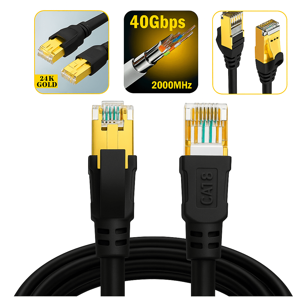 Cubinexus - Cable Lan Ethernet Cat8 Rj45 20 Metros 40 Gbps Premium