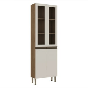 Df Home - Despensa Alta 4 Puertas De Vidrio Cocina Conecta - Ebano Off White 1317M.0001