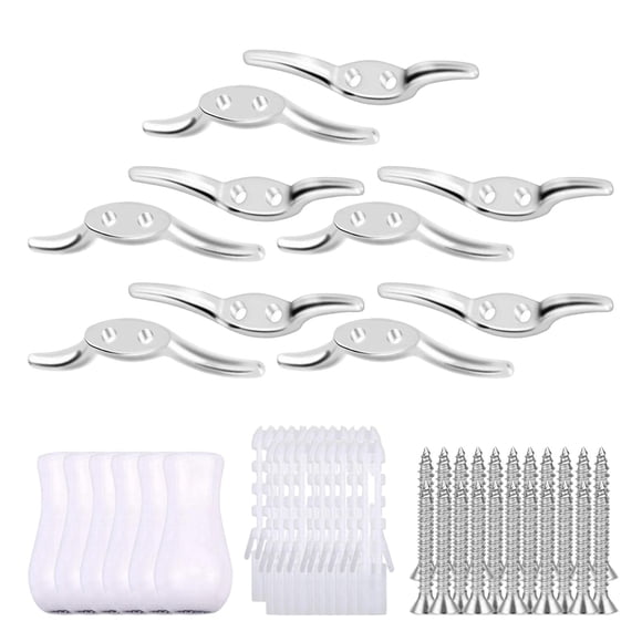 Total de 56 abrazaderas de cordón para con tornillos, ganchos generales para cortinas, accesorios, abrazaderas de cordón para de