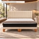 thumbnail image 3 of Cama europea King Mueblería Draje, lino beige, respaldo lineal, con colchón, 3 of 5