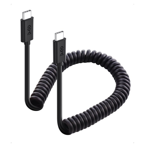Cable USB-C enrollado Cable Matters 201311-BLK-N 60W 1-4 pies