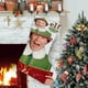 thumbnail image 1 of Elfo Buddy Canta Tema: Calcetines de Navidad, fino lino blanco para colgar en escaleras y chimenea, decoración navideña para el hogar, regalo de Navidad.54cm×38cm, 1 of 5