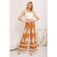 thumbnail image 2 of Pantalon Mujer Palazzo Tipo Lino Pretina Alta Elasticado Diseño 3011, 2 of 3