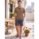 thumbnail image 2 of INSPIRE CHIC Camisetas Henley de Manga Corta Casual Básicas para Hombre S Marrón, 2 of 5