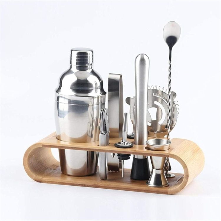Crusec - Set Coctelero Bar + Utensilios 10 Pzs Acero Inoxidable