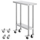 thumbnail image 1 of Mesa de trabajo VEVOR de acero inoxidable de 76 x 30 x 96 cm con 4 ruedas, 1 of 2