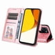 thumbnail image 4 of Funda tipo cartera FOXDOCK para Vivo Y35 4G , diseño girasol en relieve, cuero PU, cierre magnético, soporte y tarjetero, 4 of 5