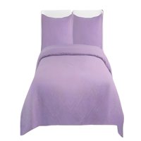 Genérico - Cubrecama Quilt De Verano Con Colores Lisos 2 Plazas Lila