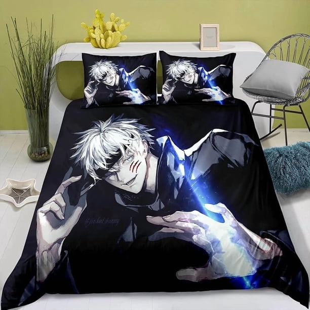 Anime- Jujutsu- Kaisen- Bedding -Sheet Suk-una Yuj-i Itado-ri Twin -King -Queen Full -3pcs Qu-ilt Cov-er Pillo-w Cases Set