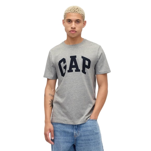 Remera Clásica GAP con Logo en Gris Jaspeado Talla L Paquete de 2