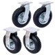 thumbnail image 1 of Neumático 4PCS 8IN CASTER (2PCS SWIVEL + 2PCS RIGID), rueda de ruedas, cubo de acero con rodamientos de bolas, 5/8 pulgadas, 1 of 3
