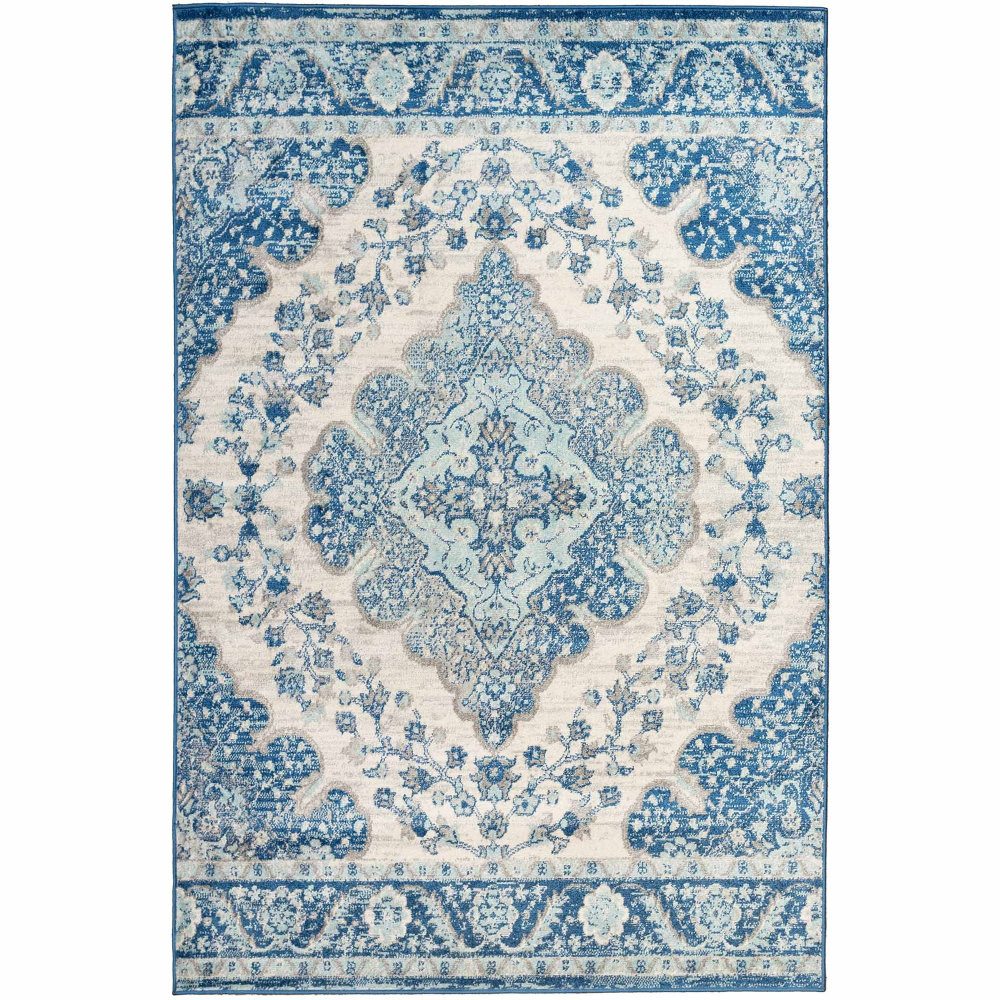 Deco2day - Alfombra Geil Bmf106b-5-cb-5x8 - 160 X 230 Cm - Azul / Beige / Gris