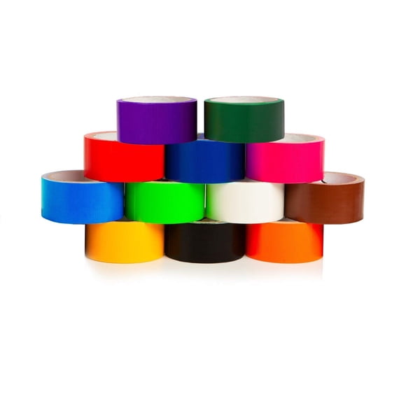 Cinta adhesiva GiftExpress, 12 rollos de colores surtidos de 10 m x 5 cm