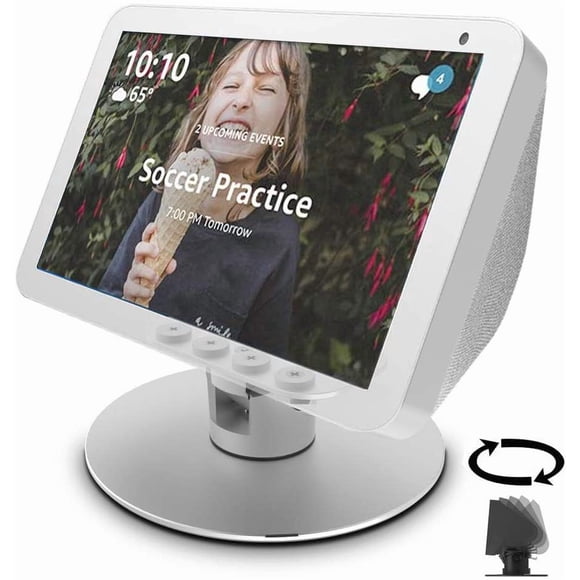 Soporte ATOPCAENRT para Echo Show 8 con Inclinación y Giro, Acabado Plateado