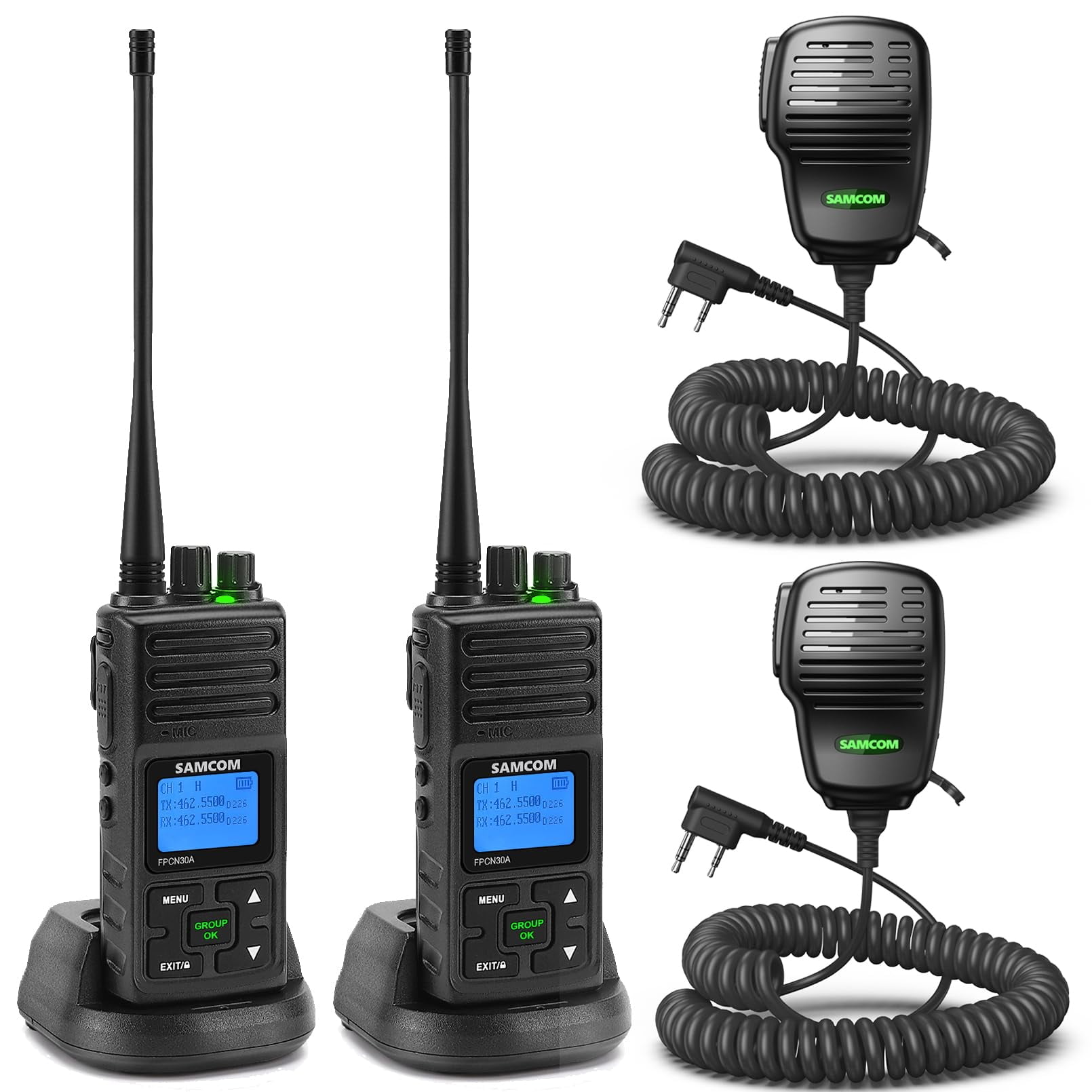 Walkie Talkie Samcom Fpcn30a, Radio Bidireccional De Largo Alcance, 5 W, Paquete De 2 Unidades