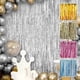 thumbnail image 3 of Xiao Hua Cortina de Puerta Decoración de Fondo Cortina de Lluvia Fondo de Cinta con Borlas Brillantes Suministros para Fiestas 2 Pzas Cortinas de Seda de Lluvia de Plástico Azul, 78.60X39.30in, 3 of 4