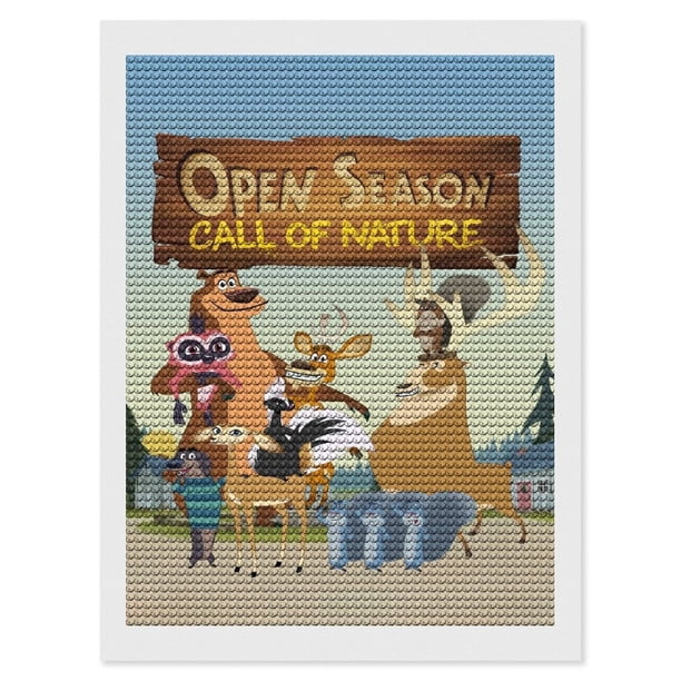 Open Season: Llamada de la Naturaleza Kits de Pintura de Diamantes para Adultos 5D DIY Diamond Art Kits Full Drill Diamond Dots para Regalo Decoración de Pared y Relajación Artes de Gemas 30*40cm