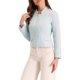 thumbnail image 4 of INSPIRE CHIC Chaqueta Corta de Trabajo con Botones y Blazer de Tweed a Cuadros de Manga Larga para Mujer M Azul Claro, 4 of 6