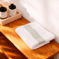 Toalla De Mano Mav Nautica 100% Algodón Alta Calidad Blanca-Verde