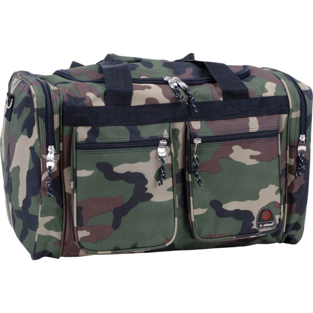 Rockland Sac De Sport Cabas 19 Pouces – Polyester 600D, Camouflage, Ouverture U, Nombreux Compartiments, Bandoulière Amovible