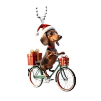 Magideal - Árbol De Navidad, Decoración Para Perros, Decoración Colgante, Bicicleta Divertida Para Montar, Escultura Ligera, Adorno De Navidad, Colgante De Coche