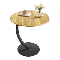 Genérico - Mesa Auxiliar Redonda Madera Diseño C 40Cm Beige