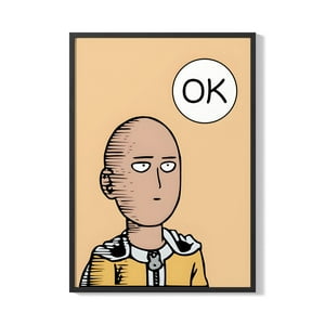 Creango - Cuadro Poster Enmarcado One Punch Man Decorativo