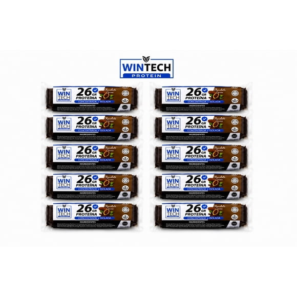 Pack 10 WinTech: Pack Chocolate Max.Caja de 10 Barras con 26g Proteína