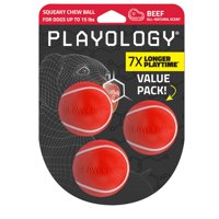 Pelota Masticable Playology Squeaky Para Perros Pequeños De Hasta 25 Libras, Paquete De 3