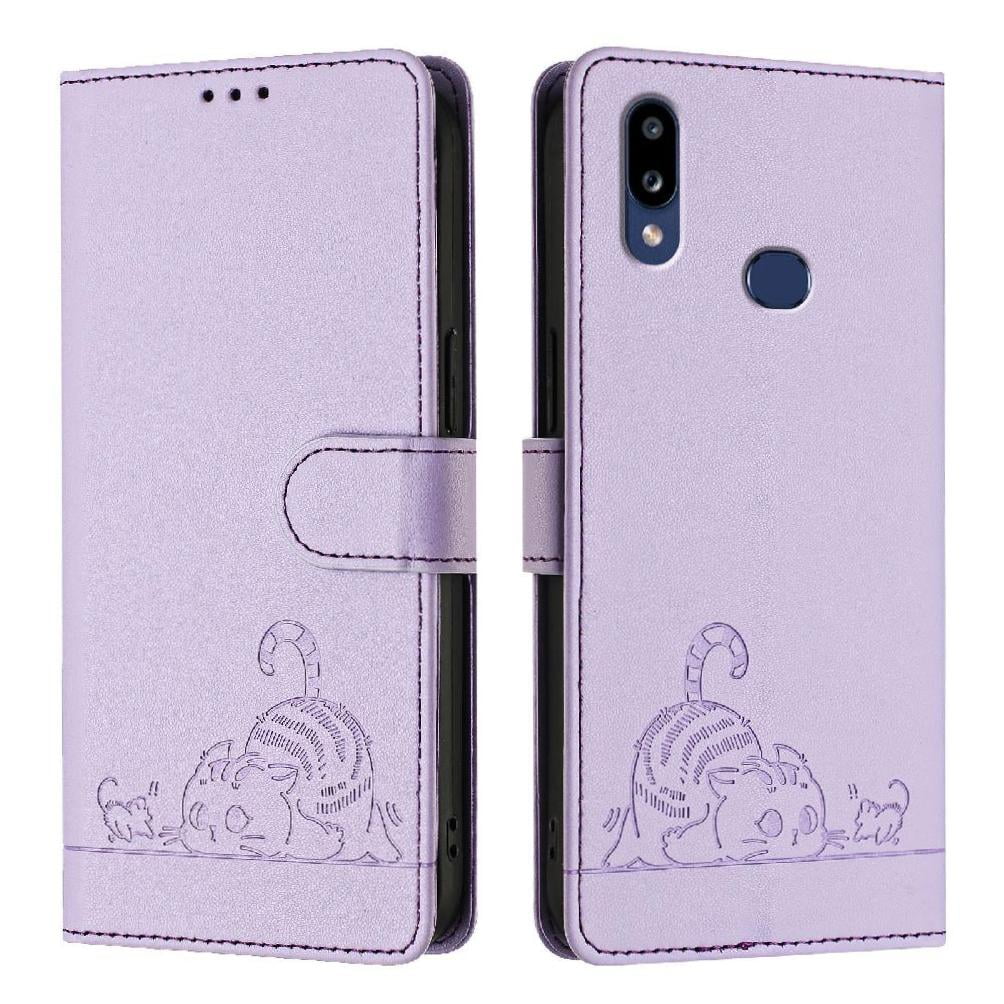 Funda Tipo Cartera Foxdock Para Samsung Galaxy A10s/m01s Con Soporte, Ranuras, Rfid, Diseño De Gato