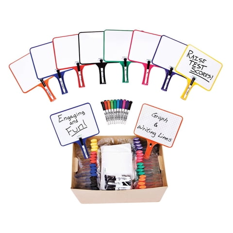 Set Classroom Con Paletas Rectangulares De Borrado En Seco Con Rotuladores Kleenslate