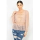 thumbnail image 1 of Top Peplum de Crochet de Malla Transparente, 1 of 5