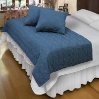 Mallorca - Piecera Con Fundas Barroco Azul Petróleo Reversible