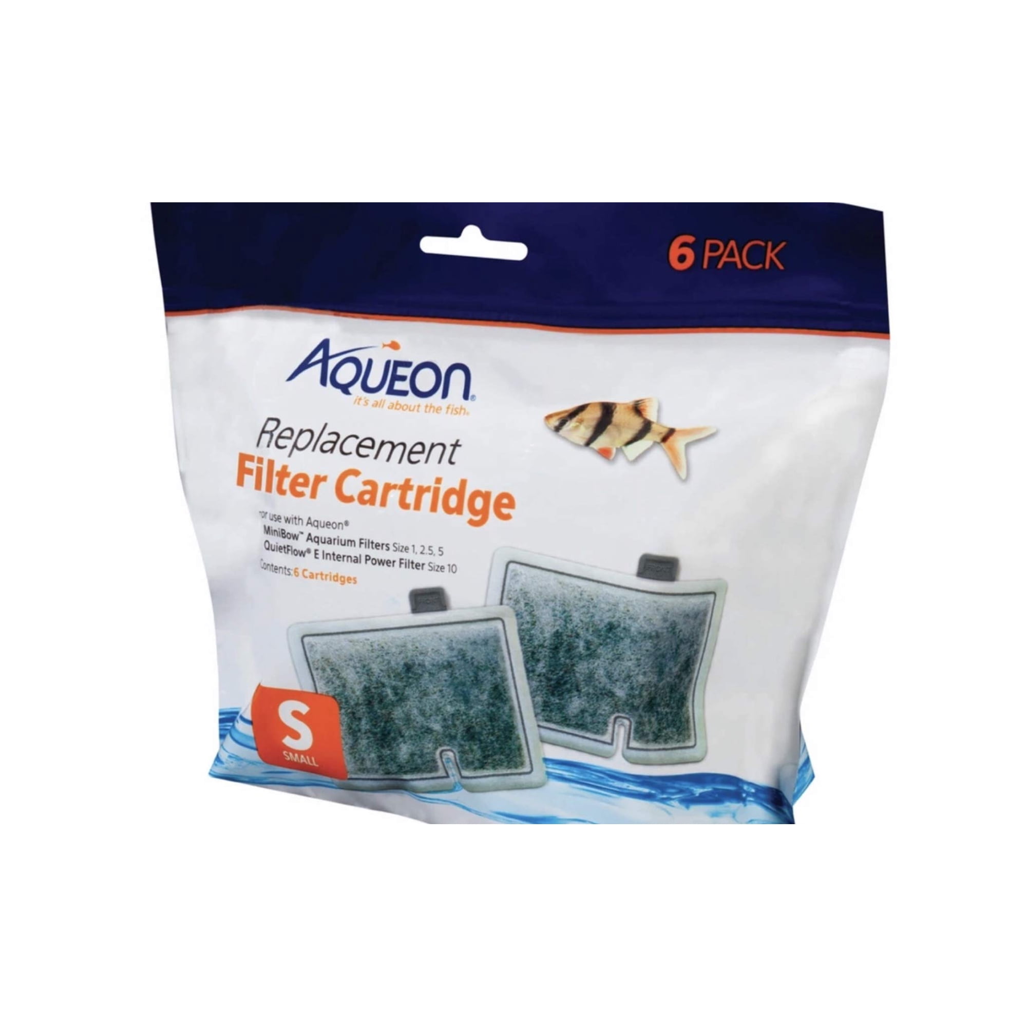 Cartucho de filtro Aqueon Small para Aqueon Filter, paquete de 6