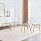 thumbnail image 2 of Modern simple transparent dining chair plastic chair armless crystal chair Nordic creative makeup stool negotiation chair Set of 4 and plating metal leg of goldenW115191501 ,TW-1200, 2 of 3
