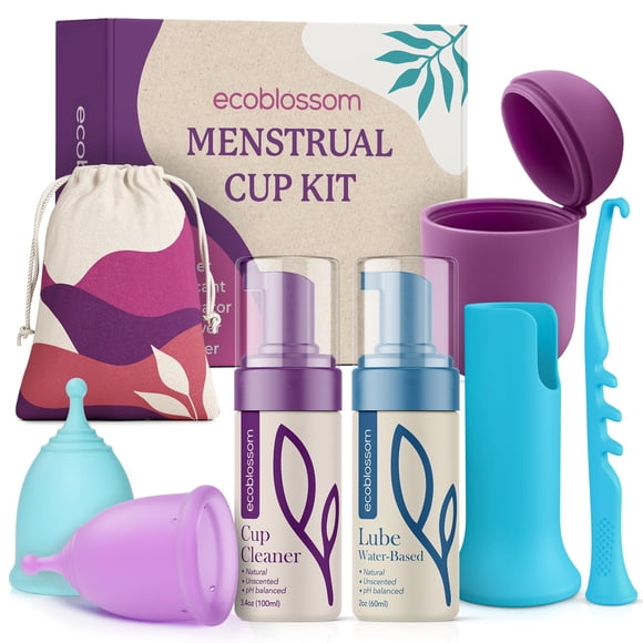 Kit completo de copas menstruales EcoBlossom, tallas pequeñas y grandes